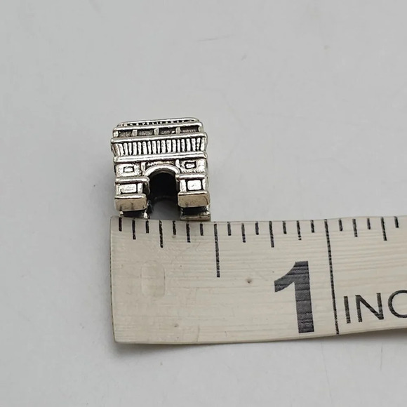 Sterling Silver Arc De Triomphe Charm Bead 925 European Bracelet Jewelry - Picture 4 of 4